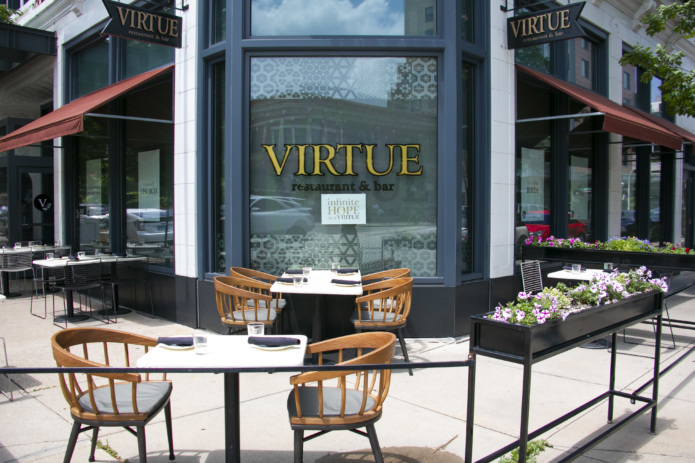 The patio at Virtue. // Courtesy Virtue Restaurant and Bar