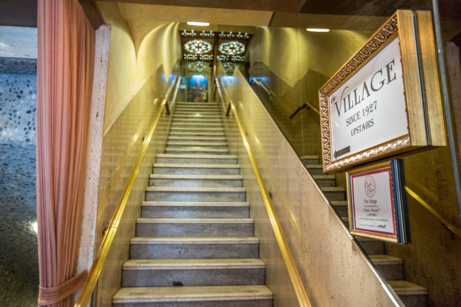 The stairs up to the Village