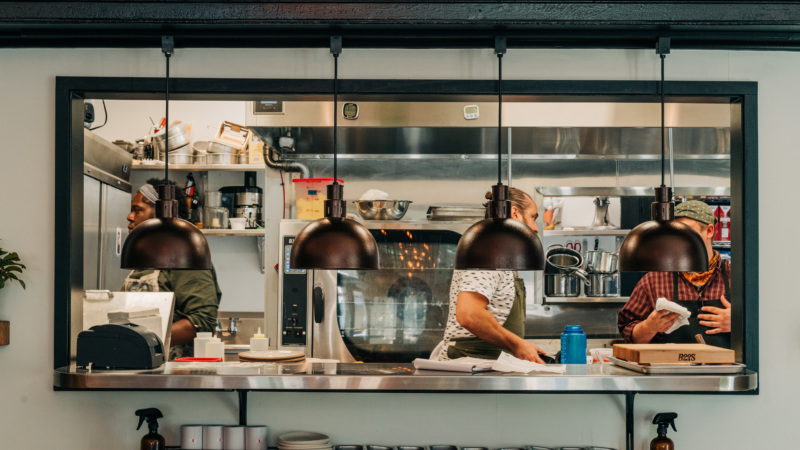 The Chasing Sage kitchen staff at the pass. // Photography by Lawson Builder, courtesy of Chasing Sage