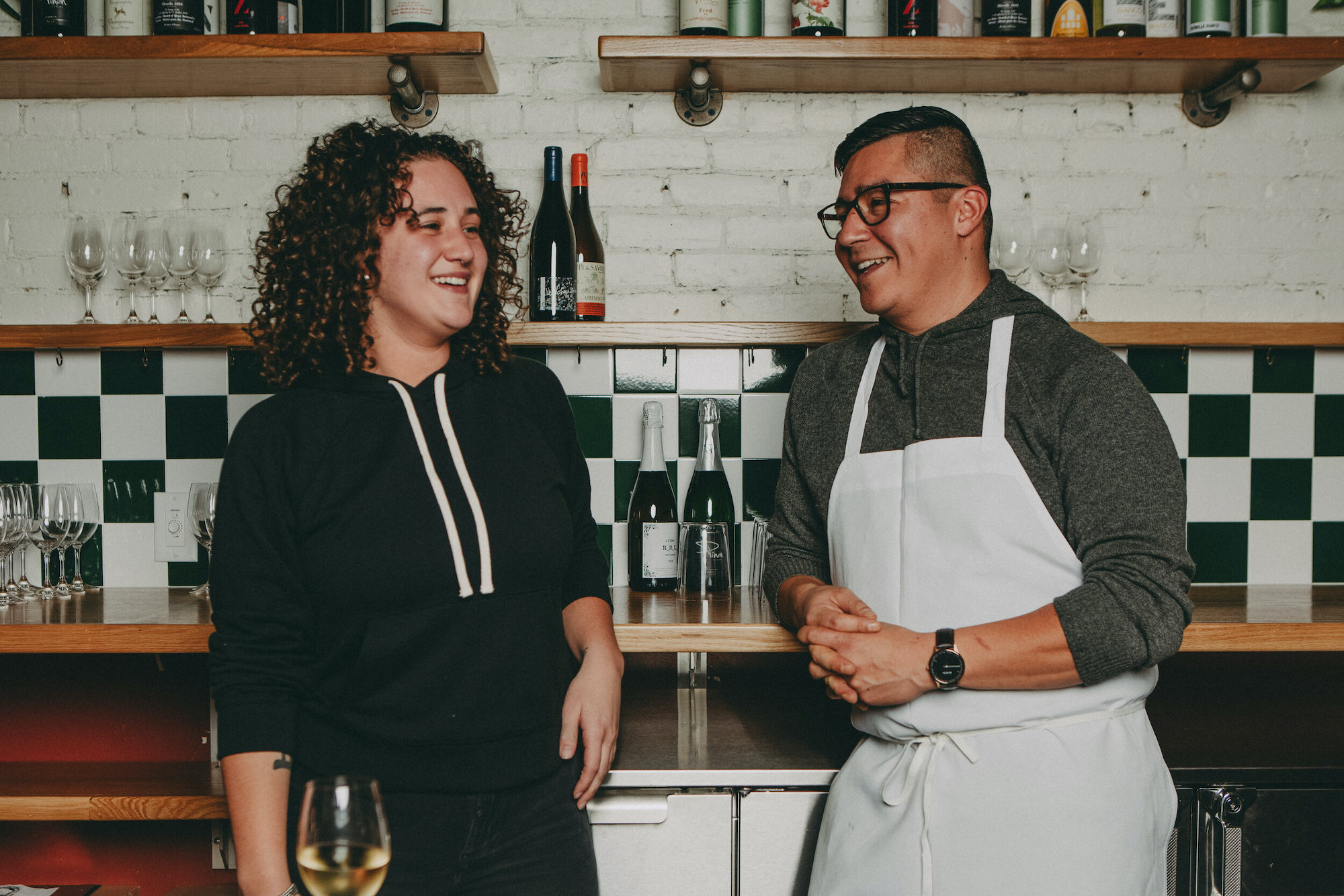 Wine director Mira Stella, left, and chef Marcos Sanchez. // Photo courtesy of Gray's Hall