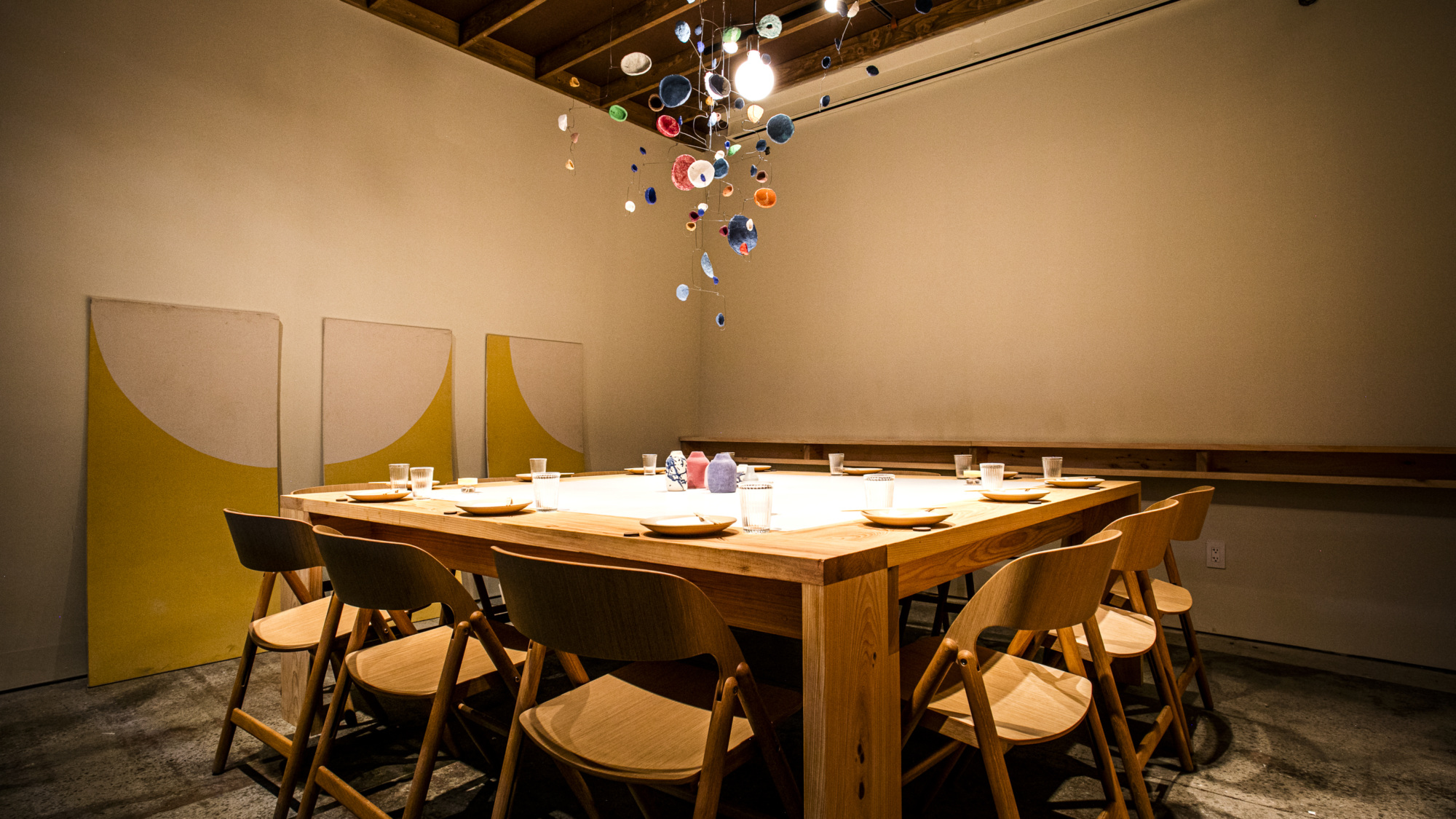 One of the private dining room spaces at Rule of Thirds in Greenpoint, Brooklyn.