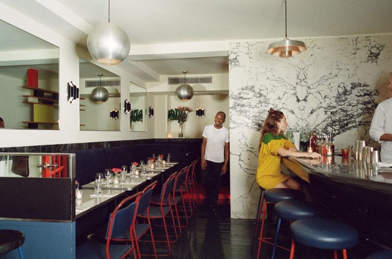 The dining room at Mimi in Greenwich Village, New York.