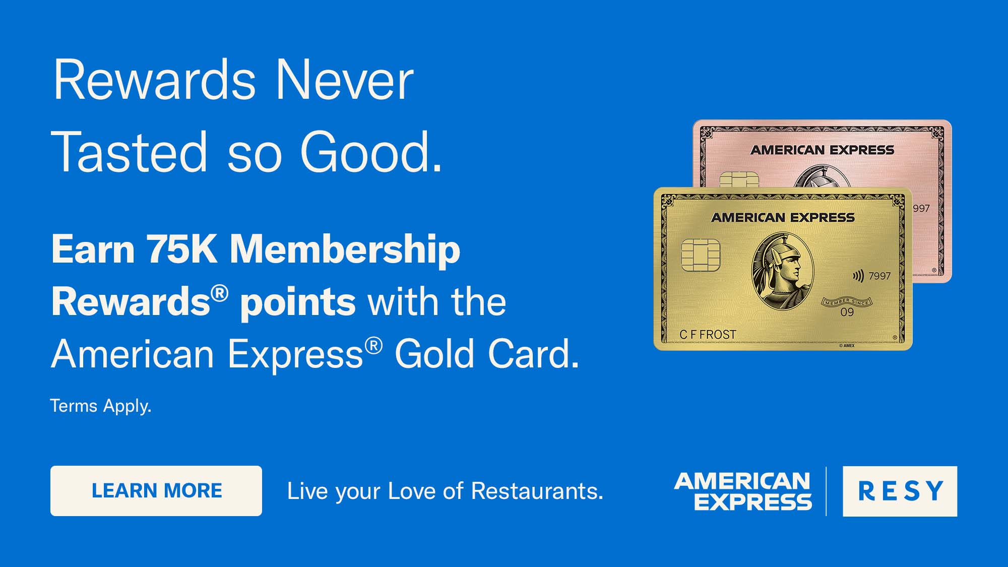 Earn 75k Membership Rewards® points with the American Express® Gold Card.