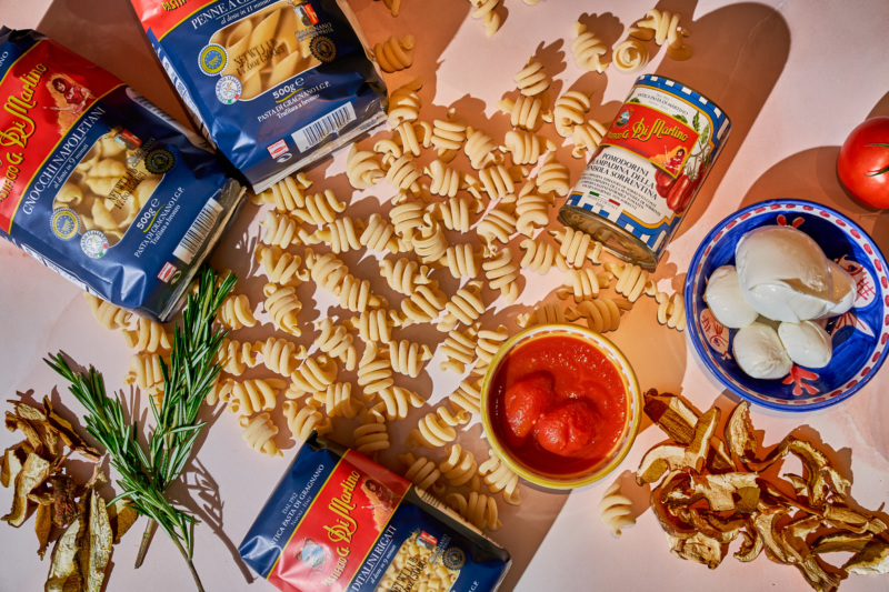 A spread of La Devozione pasta.