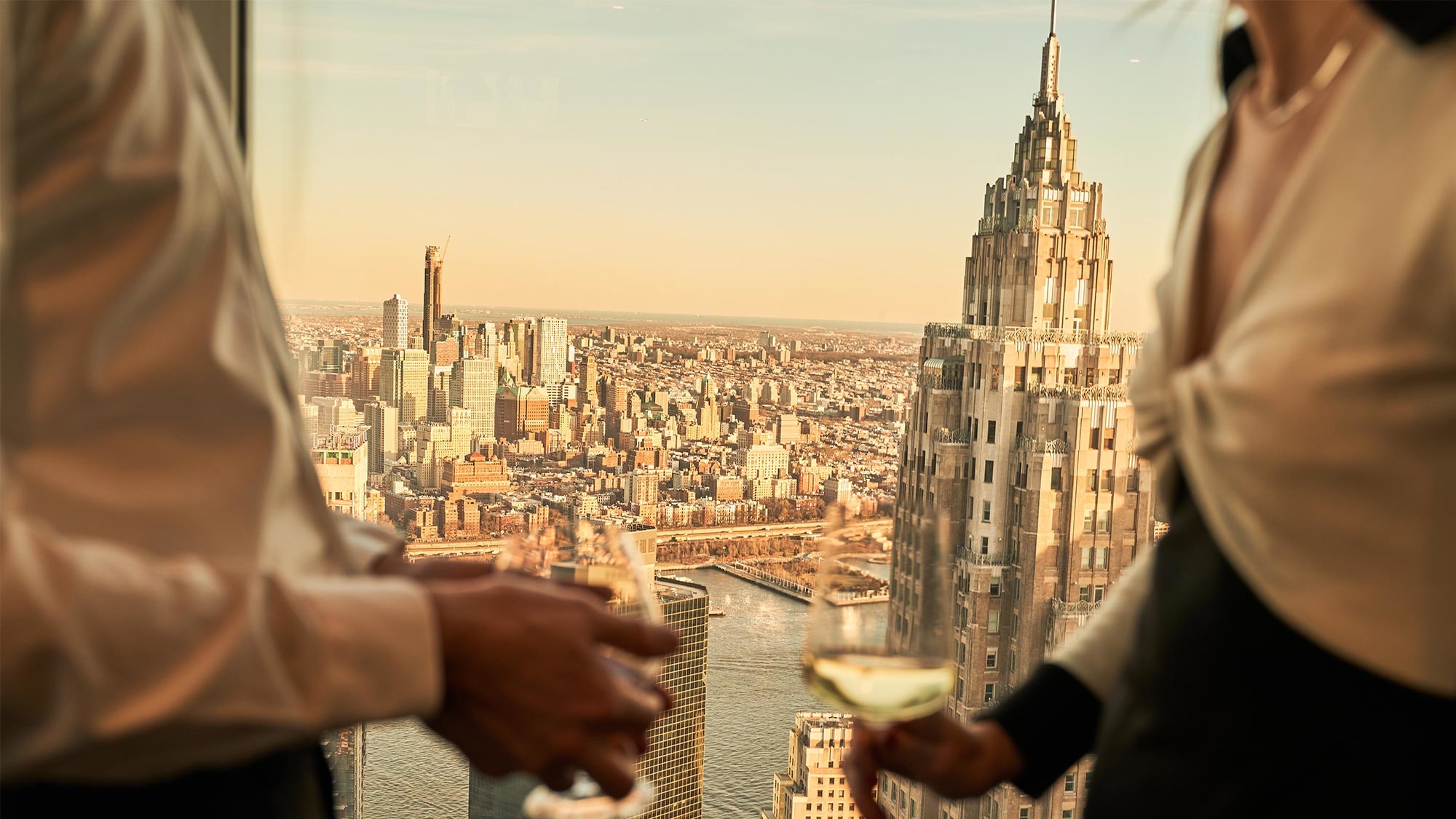 Cocktails and the view from Manhatta.