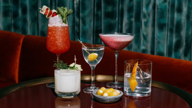 A spread of cocktails from Chez Zou