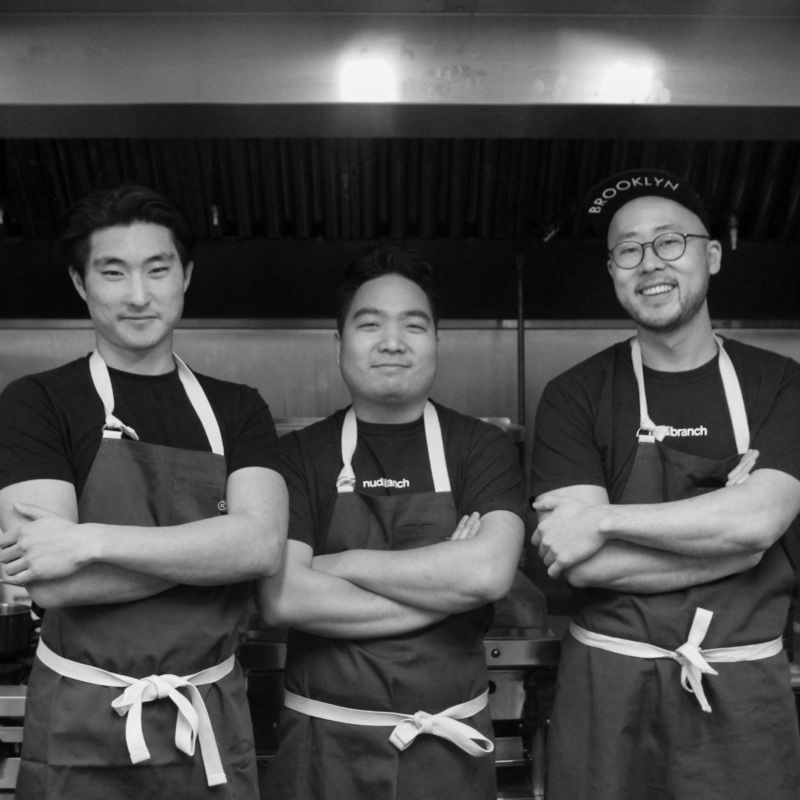 Nudibranch chefs and owners (from left): Jeffrey Kim, Victor Xia, and Matthew Lee.