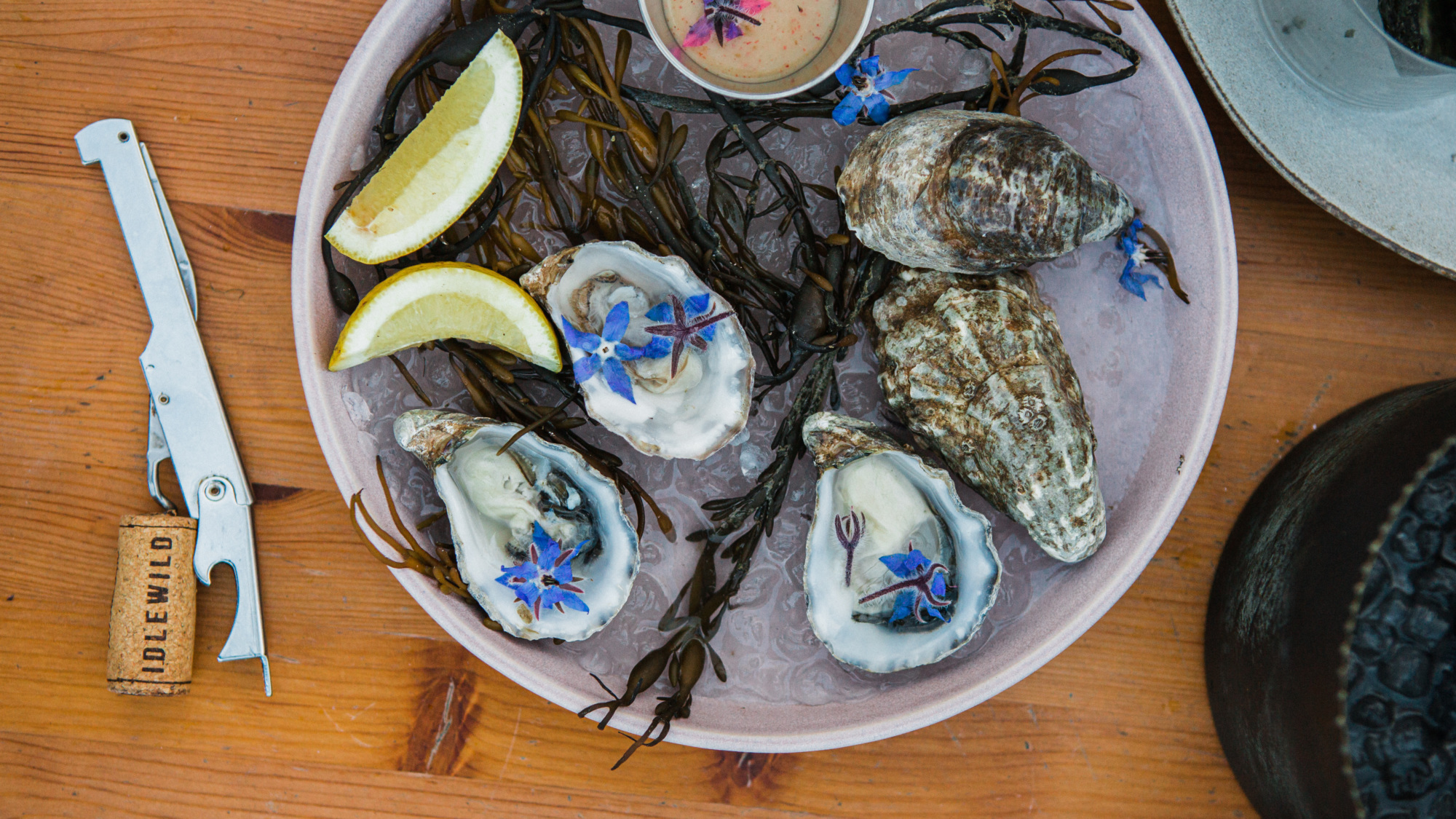 Oysters from Bella Dea, a new sustainable seafood spot from the same team behind LA's Crudo e Nudo.