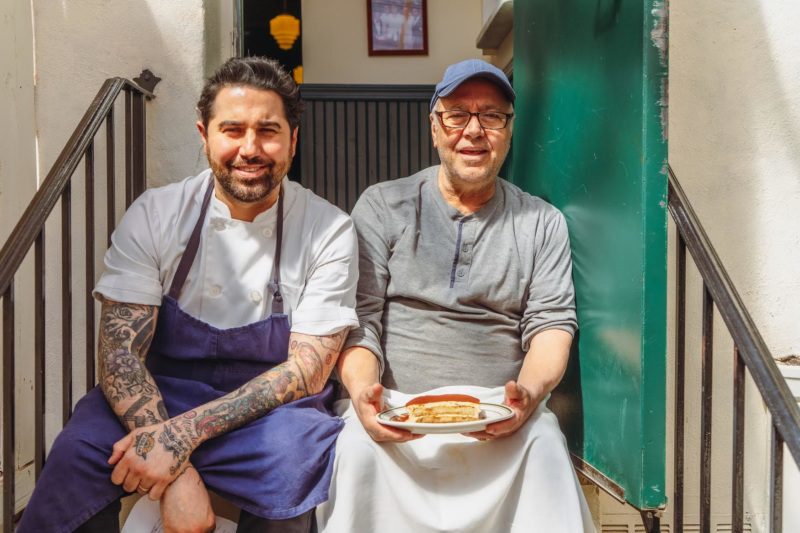 Cafe Spaghetti chef-owner Sal Lamboglia with his father.