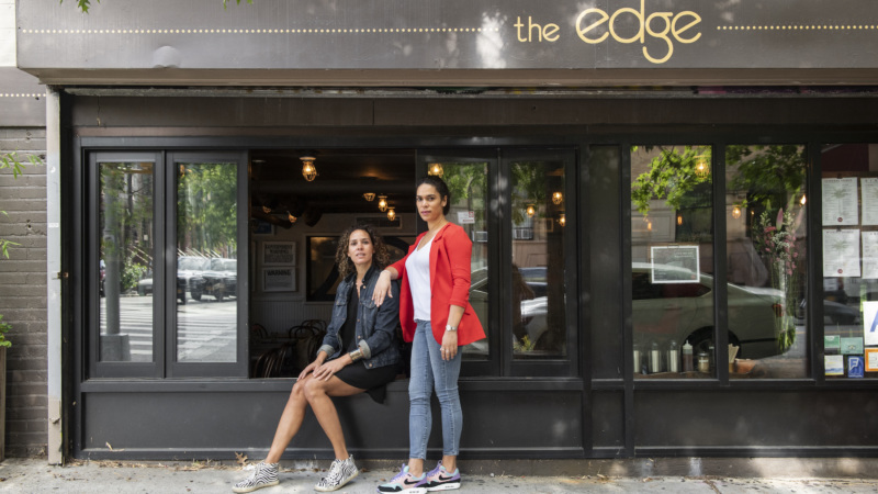 Justine (left) and Juliet Masters in front of their restaurant, The Edge Harlem.