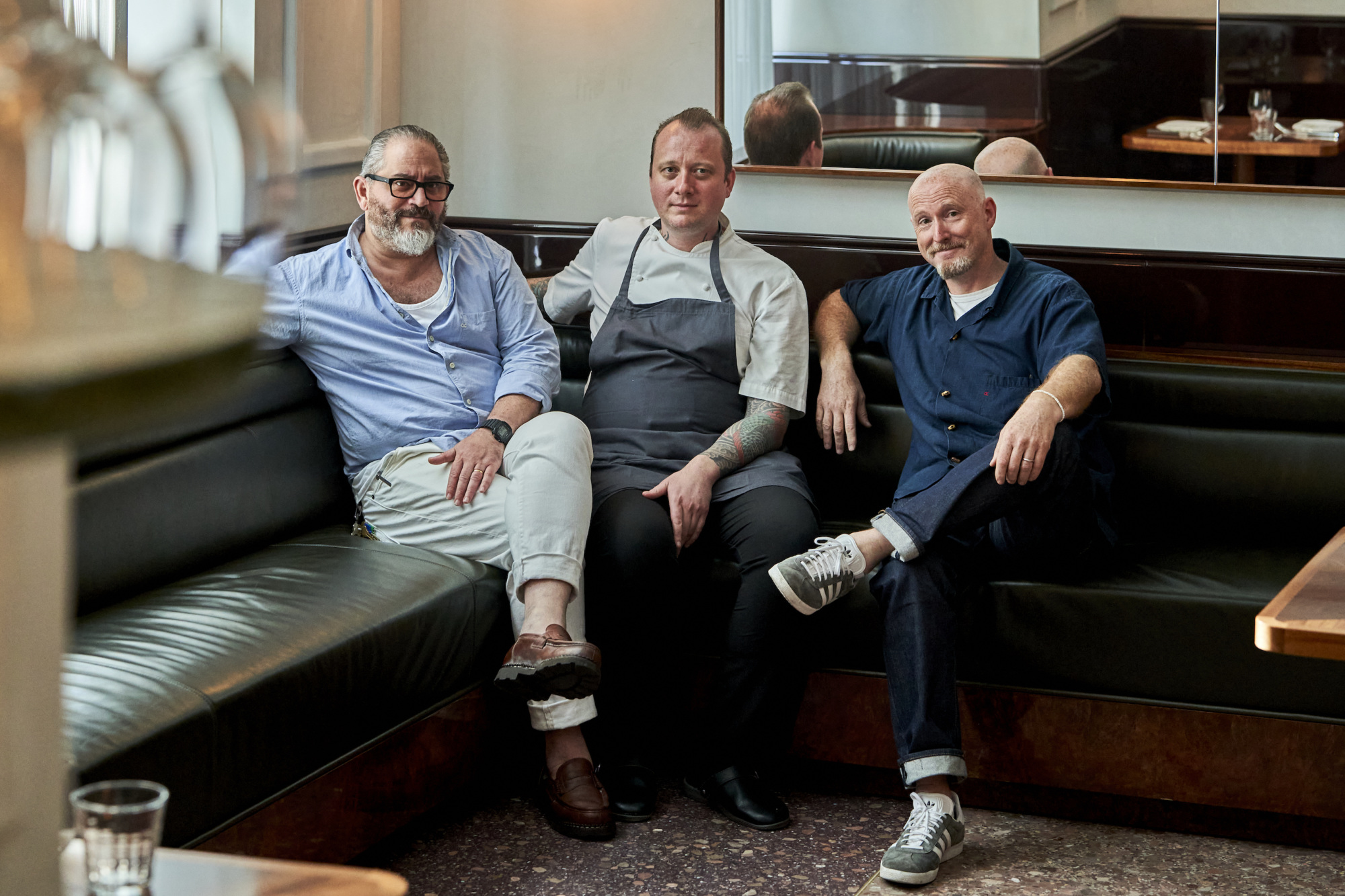 From left to right: chefs Riad Nasr, Walker Stern, and Lee Hanson.