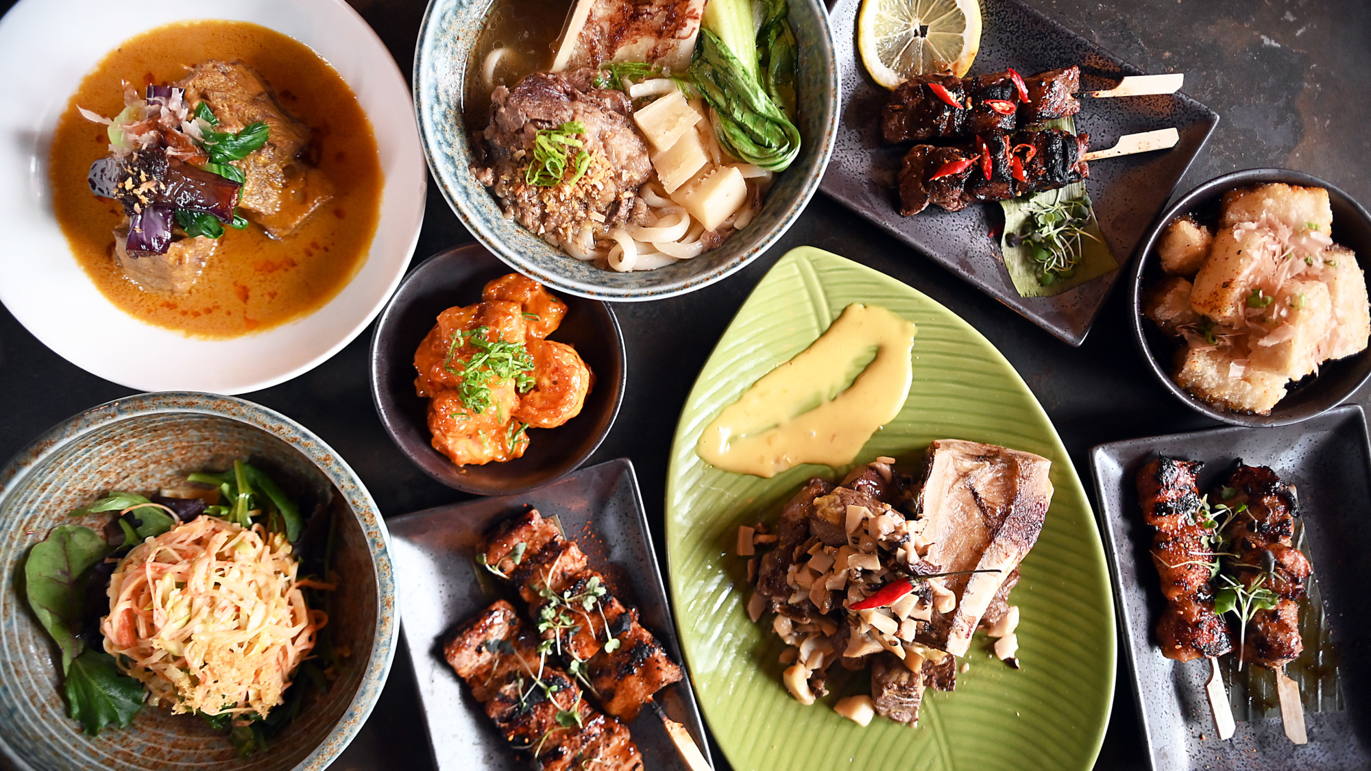 A spread of dishes from Gugu Room, which just opened in May.