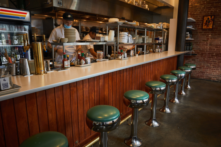 A view of the counter at Golden Diner