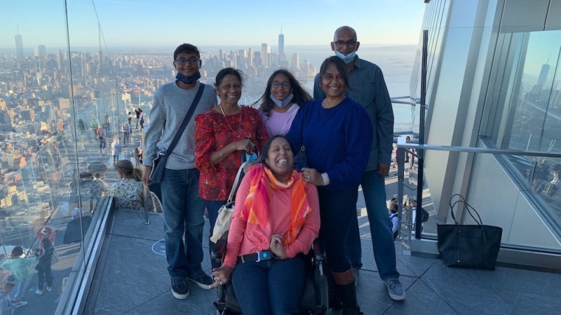 akshmee Lachhman-Persad in New York City with her family  |  Photo courtesy of Lakshmee Lachhman-Persad