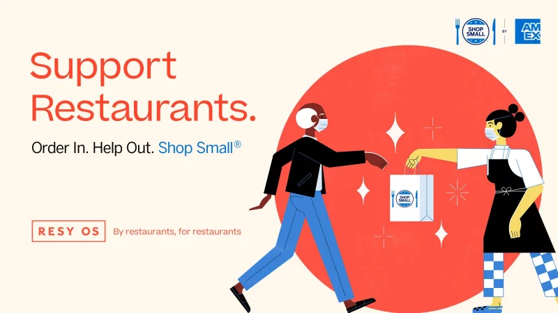 support restaurants banner from Resy and American Express