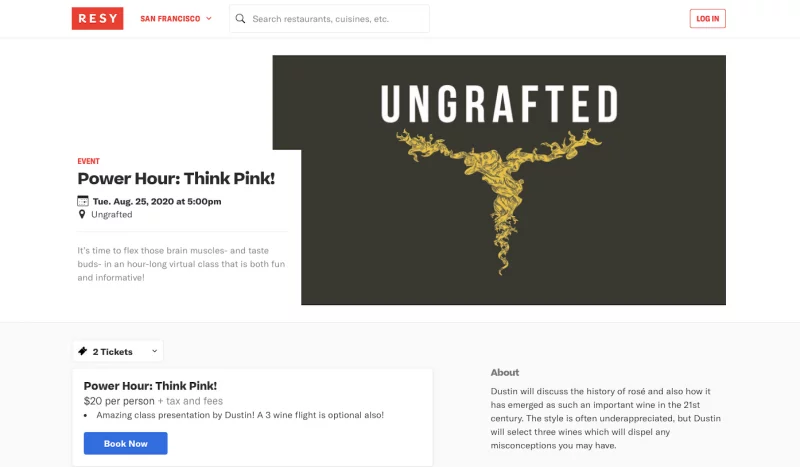Ungrafted event page