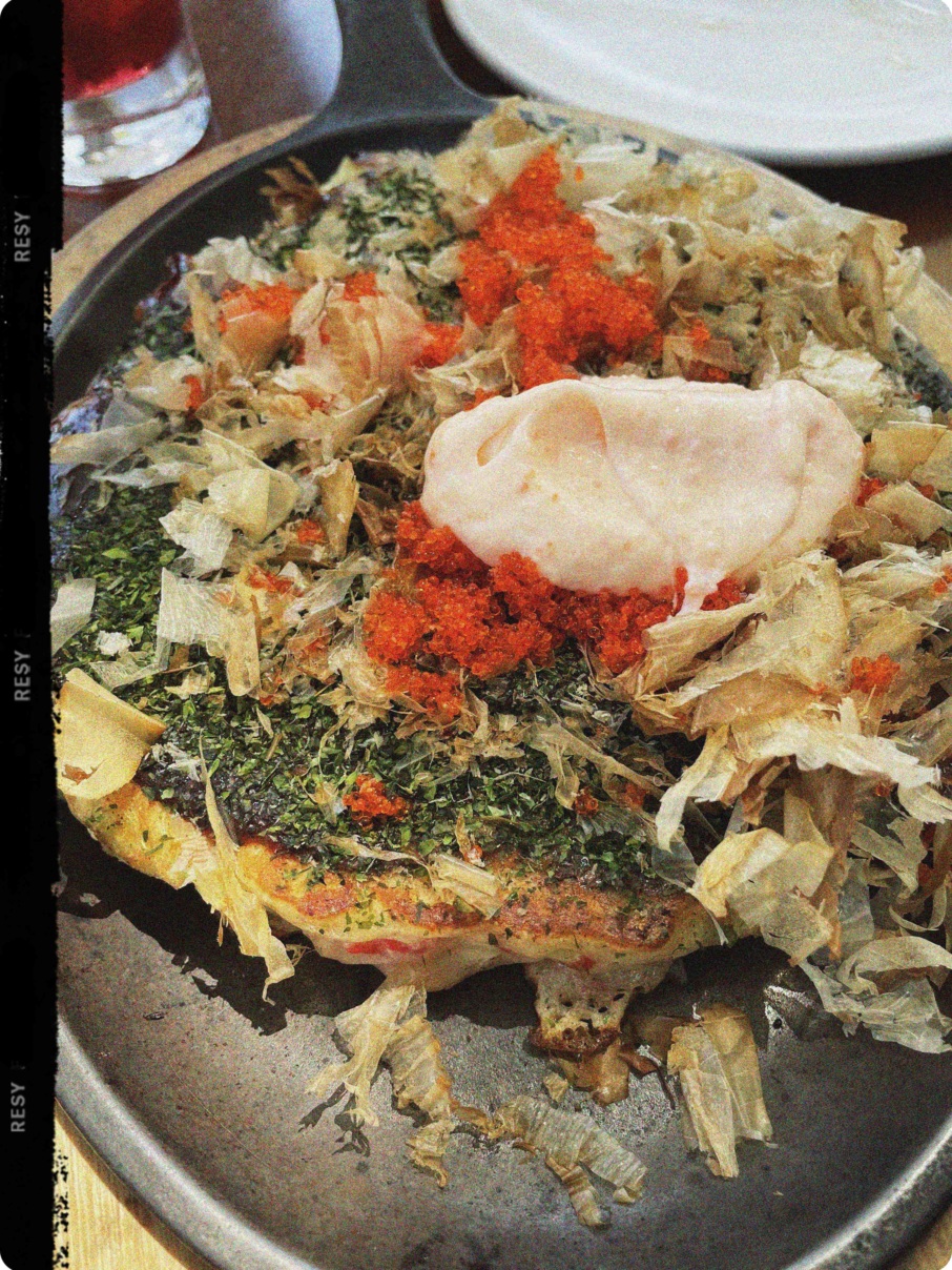 The okonomiyaki at Iyasare in.