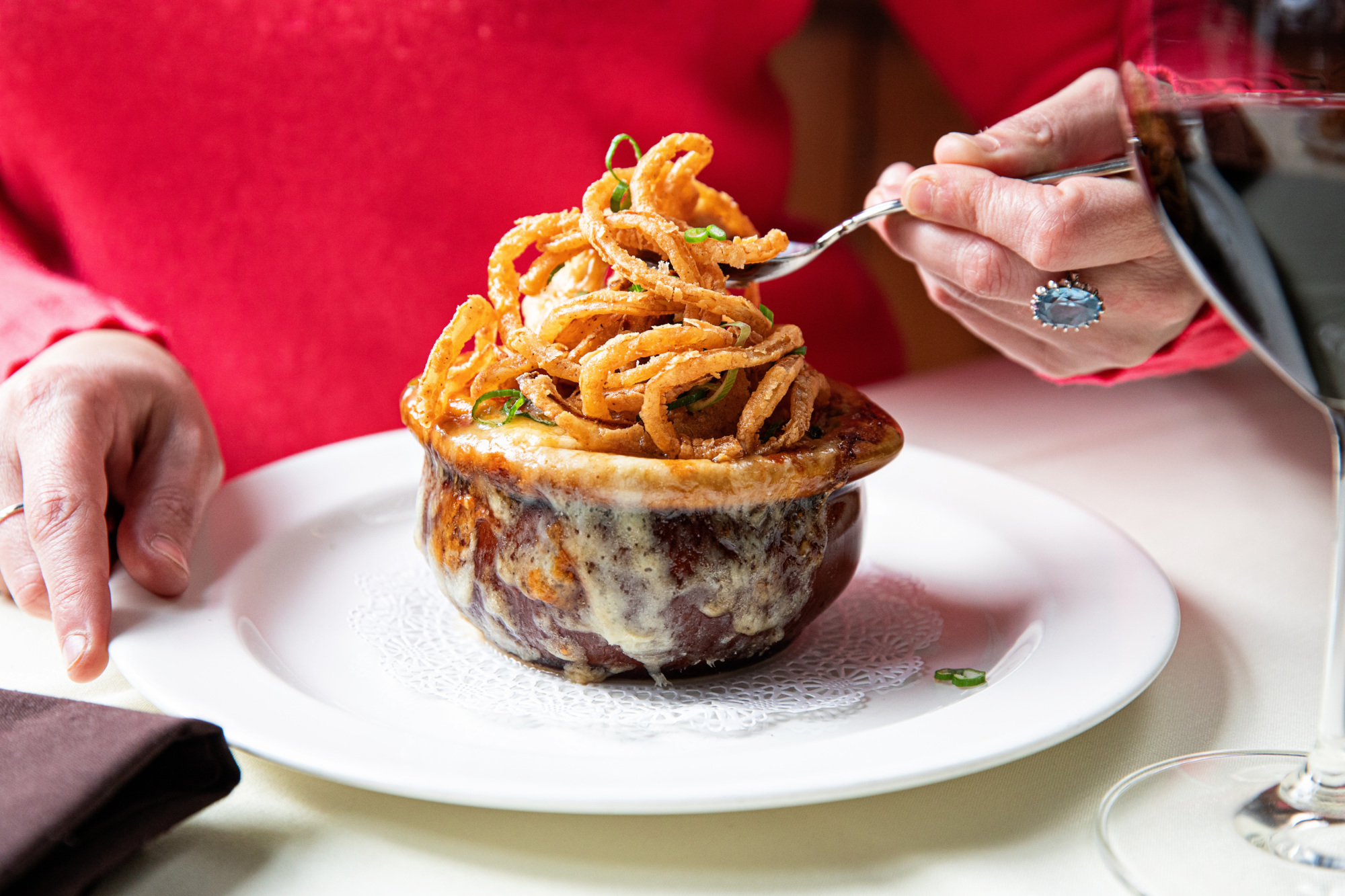 Halls' French onion soup.
