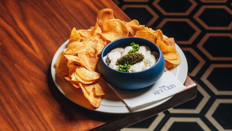 Caviar and chips at The Key Club in Miami.