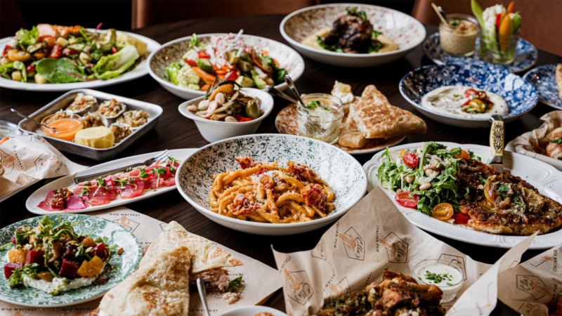 An array of dishes at Ella's Italian Pub
