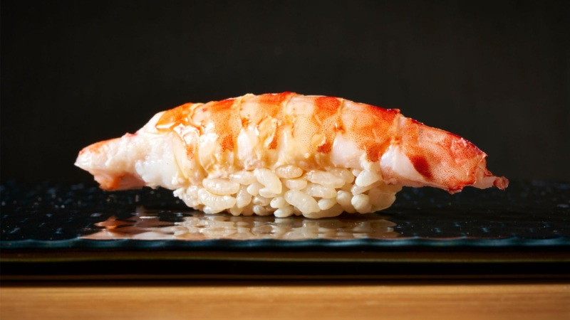 Shrimp nigiri at Tatsu Dallas