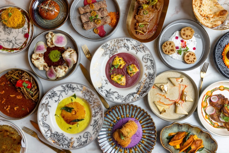 A spread of dishes at Bungalow