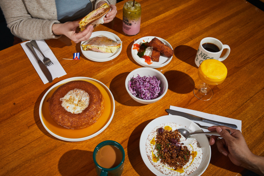 A spread of dishes from Middle Child Clubhouse's daytime menus.