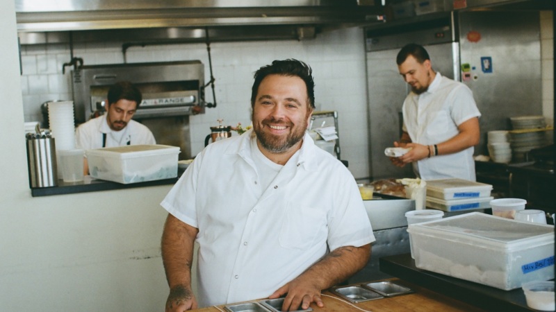 Chef Michael Ferreri in the Irwin's kitchen