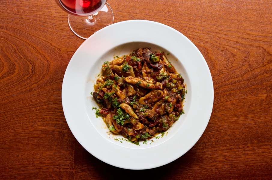 Hand-rolled cat's ear noodles at Lei