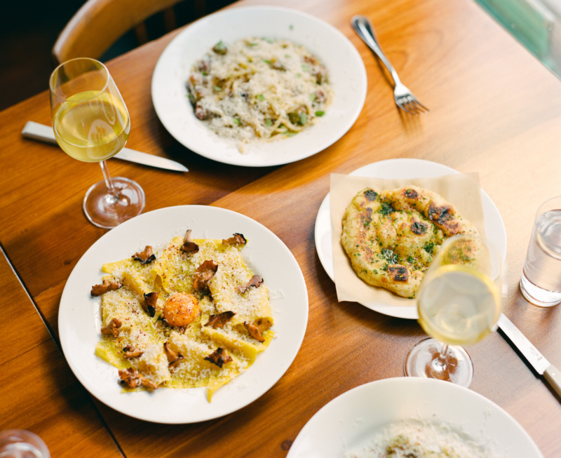 A spread of dishes at Vern's