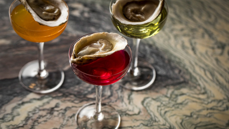 Tusk Bar's mini cocktail oyster shooters