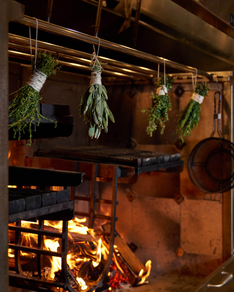 The wood-fired grill at Saverne