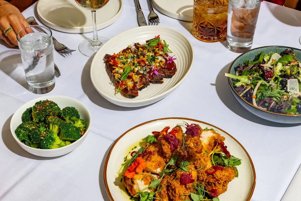 a variety of food on a table