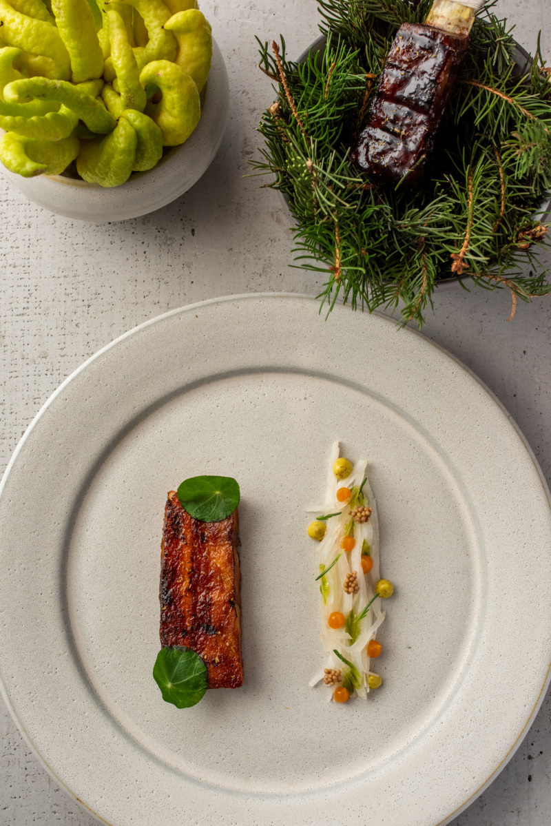 Crispy pork belly at Indienne