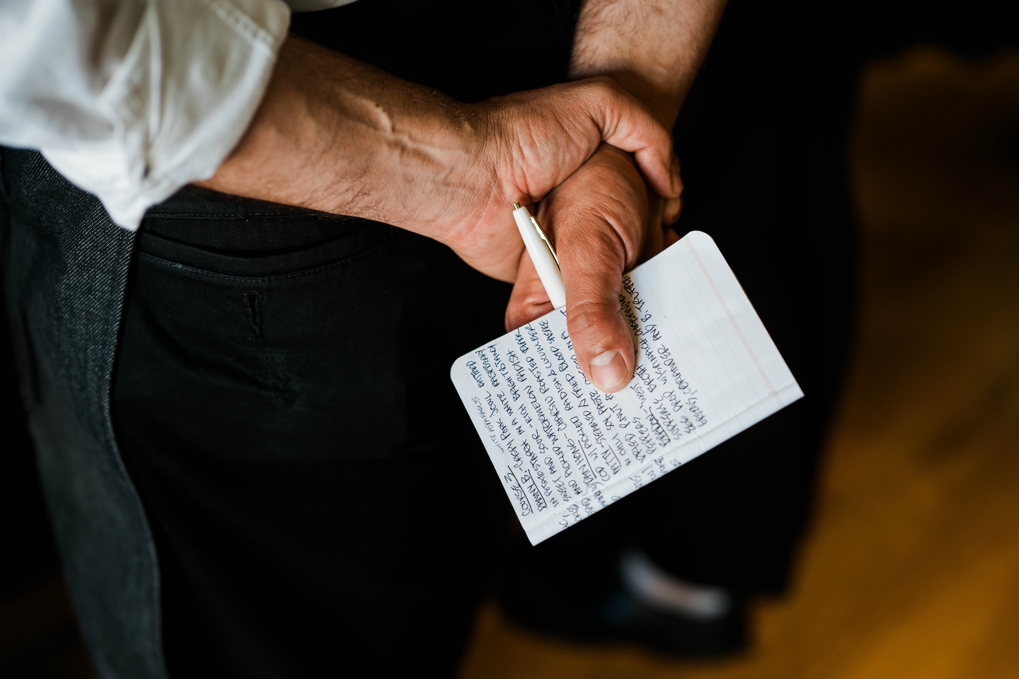 A staff member's notes at Mister Jiu's