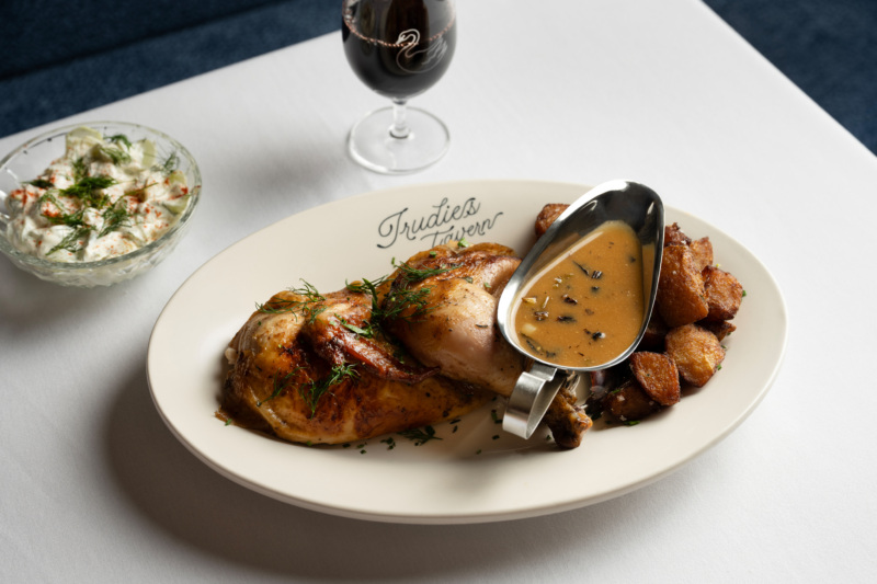 Roast chicken at Trudie's Tavern