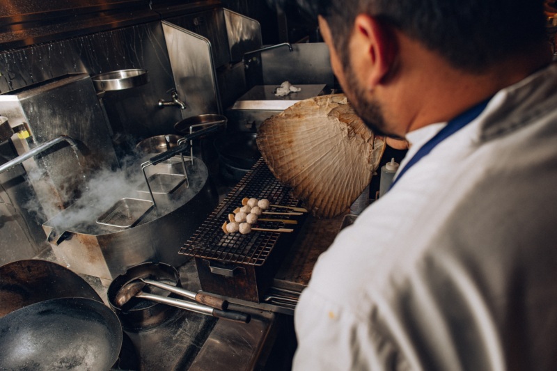Mister Jiu's grill station