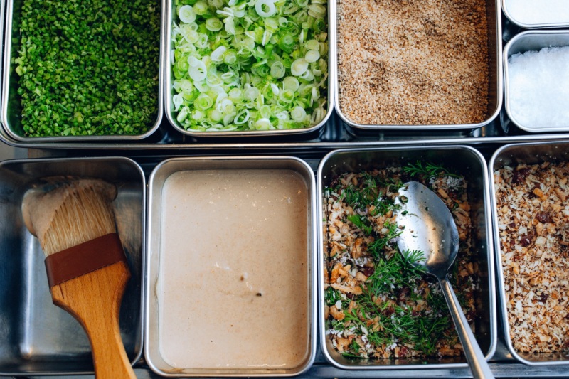 The prep station at Mister Jiu's